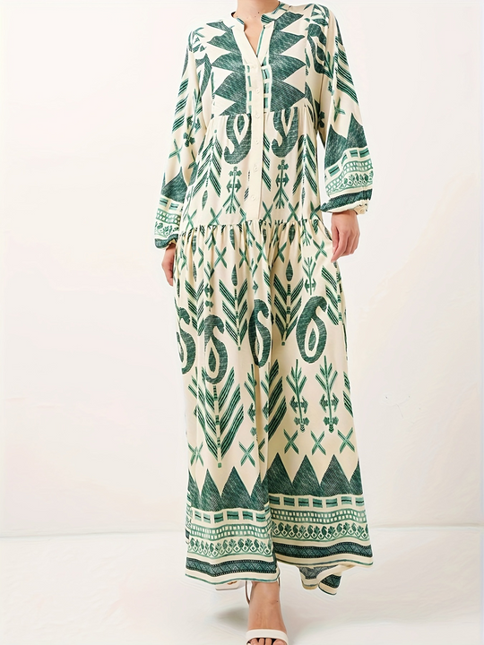LILY | PRINTED LANTERN SLEEVES LOOSE DRESS