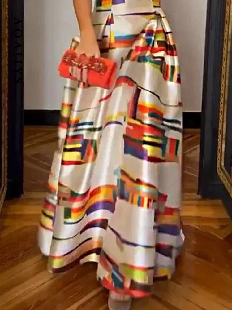 ISABEAU | GEOMETRIC MAXI DRESS