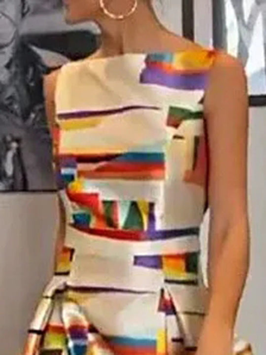 ISABEAU | GEOMETRIC MAXI DRESS