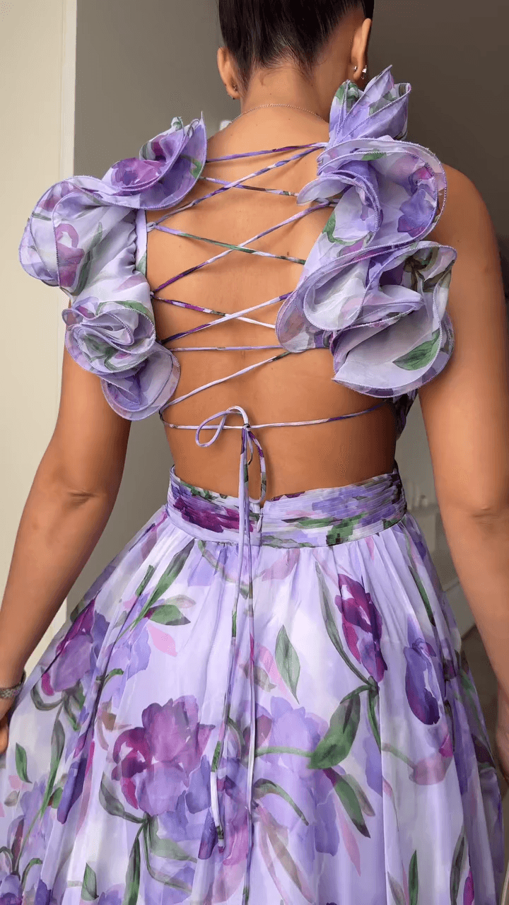 SOPHIA | BACKLESS PRINTED MAXI DRESS