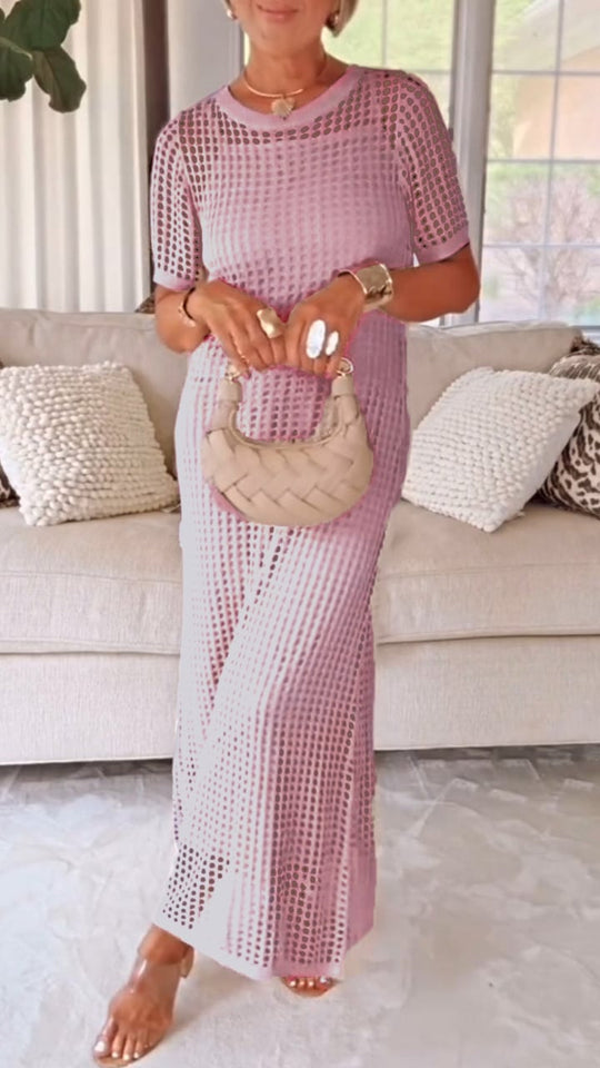 ELLA | ELEGANT BOAT NECK HOLLOW AIRY TWO-PIECE DRESS