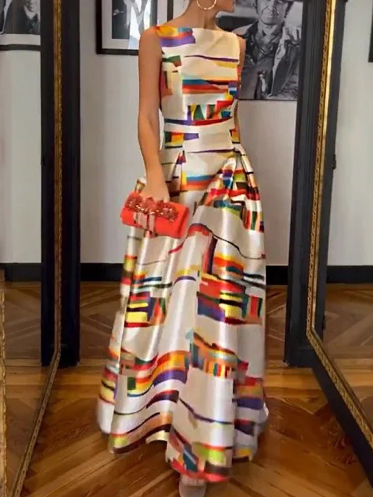 ISABEAU | GEOMETRIC MAXI DRESS