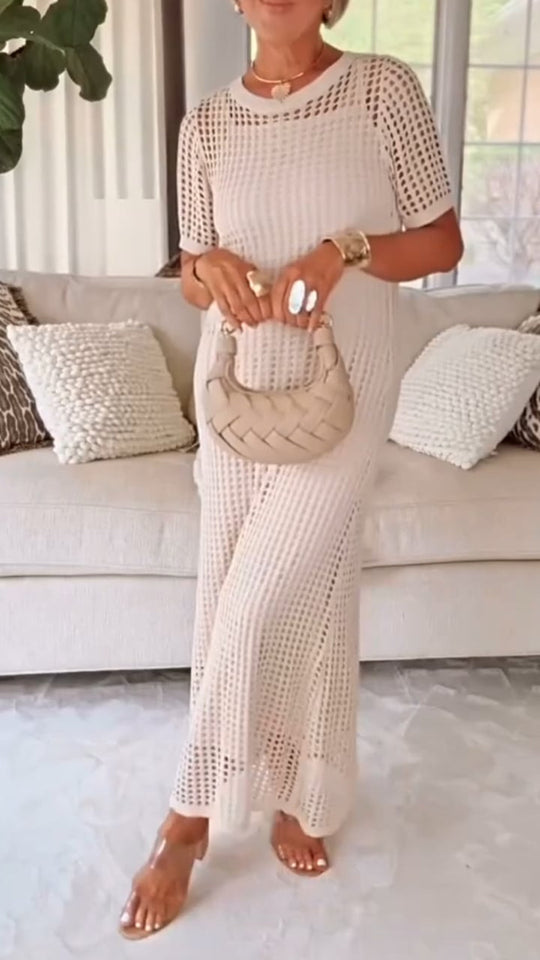 ELLA | ELEGANT BOAT NECK HOLLOW AIRY TWO-PIECE DRESS