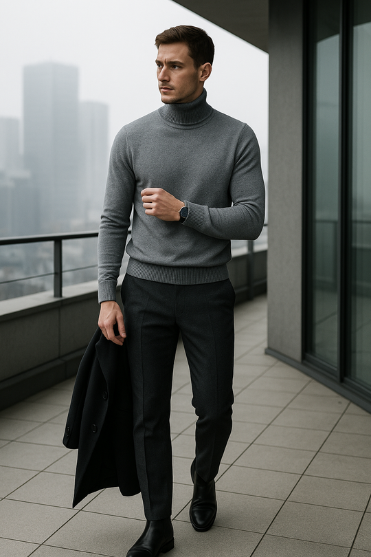 LOGAN | RIBBED TURTLENECK SWEATER