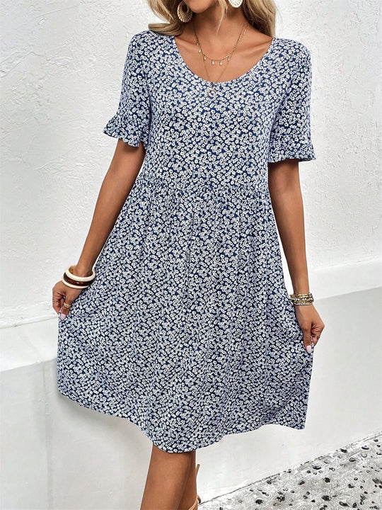 ELIZA | FLORAL PRINTED SUMMER DRESS WITH TUMMY COVERAGE