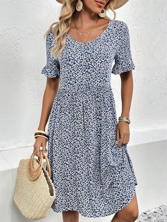 ELIZA | FLORAL PRINTED SUMMER DRESS WITH TUMMY COVERAGE