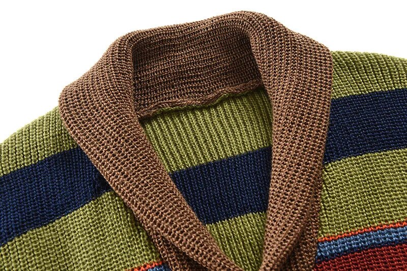 JASPER | KNITTED MEN’S CARDIGAN WITH COLOUR BLOCK AND GEOMETRIC PATTERN