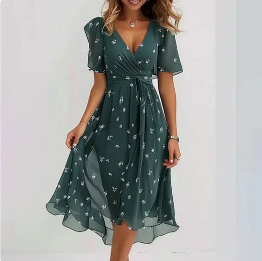 ALICE | ELEGANT V-NECK SUMMER DRESS