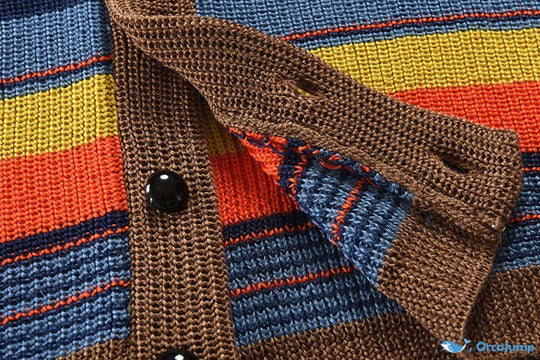 JASPER | KNITTED MEN’S CARDIGAN WITH COLOUR BLOCK AND GEOMETRIC PATTERN