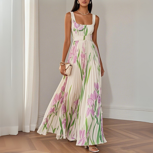 REVINA | ELEGANT FLORAL MAXI DRESS