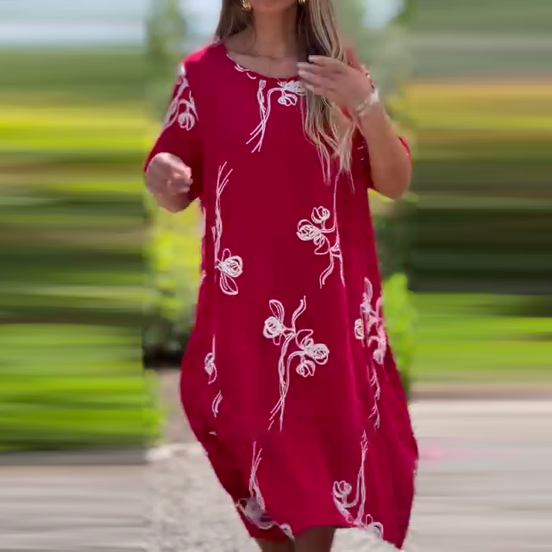 ALISON | CASUAL LOOSE DRESS WITH SHORT SLEEVES