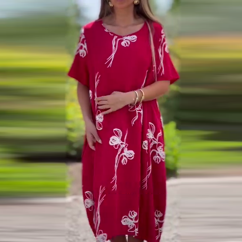 ALISON | CASUAL LOOSE DRESS WITH SHORT SLEEVES