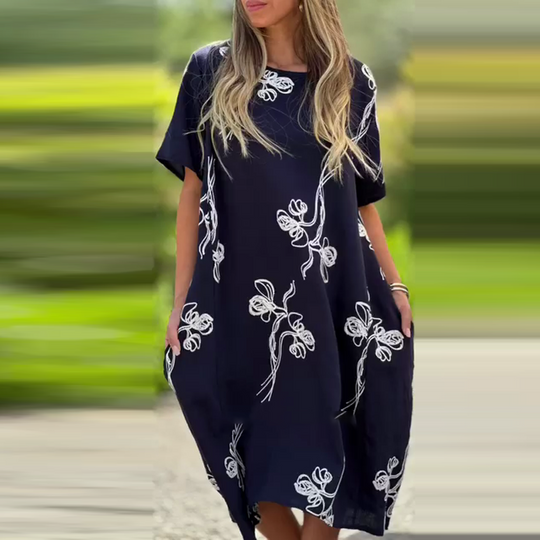 ALISON | CASUAL LOOSE DRESS WITH SHORT SLEEVES