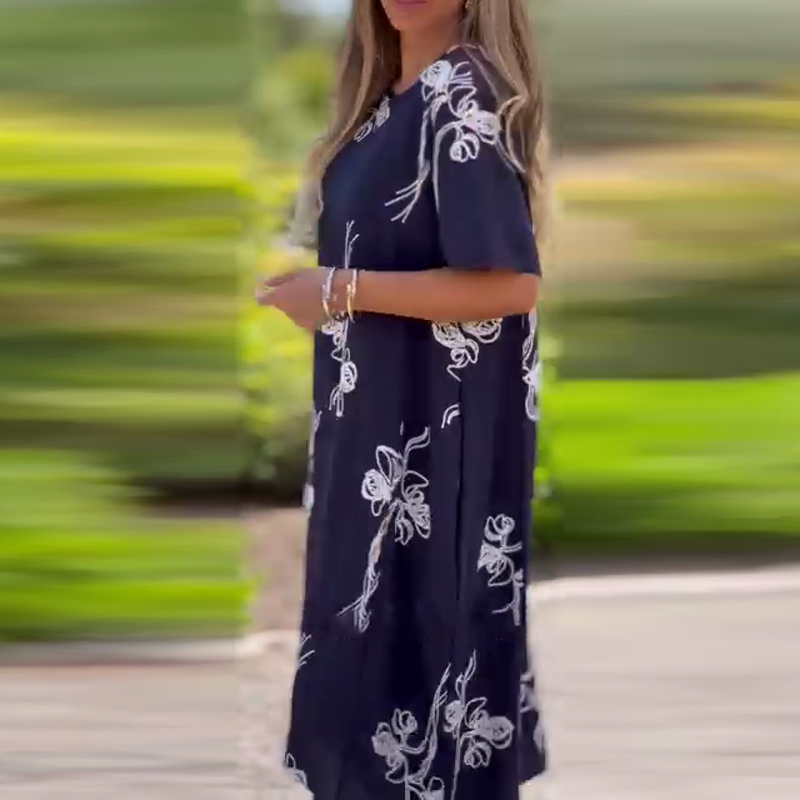 ALISON | CASUAL LOOSE DRESS WITH SHORT SLEEVES