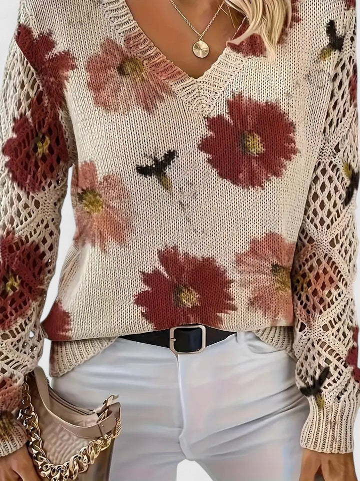 SOPHIA | ELEGANT SWEATER WITH FLORAL PATTERN
