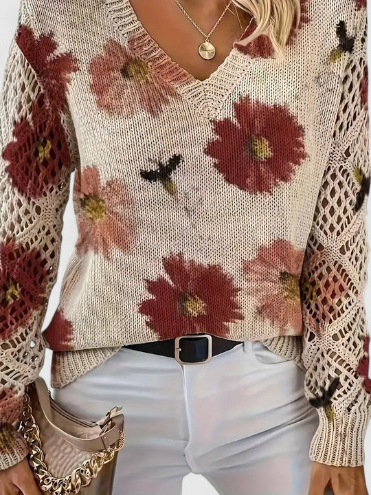 SOPHIA | ELEGANT SWEATER WITH FLORAL PATTERN