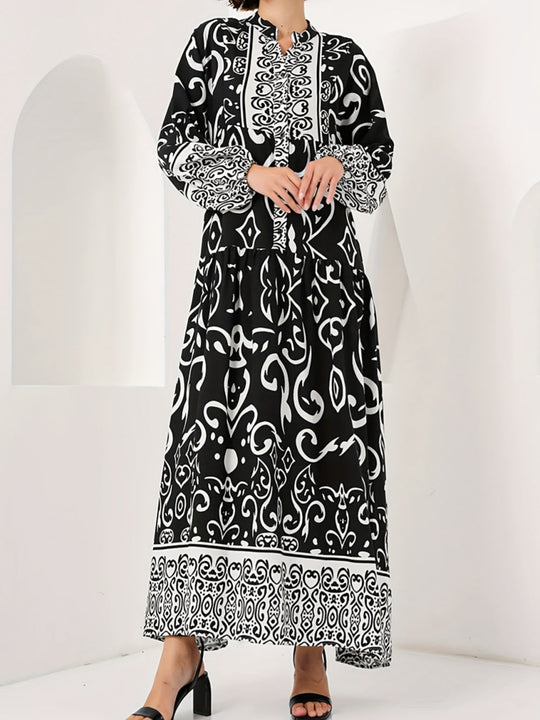 LILY | PRINTED LANTERN SLEEVES LOOSE DRESS