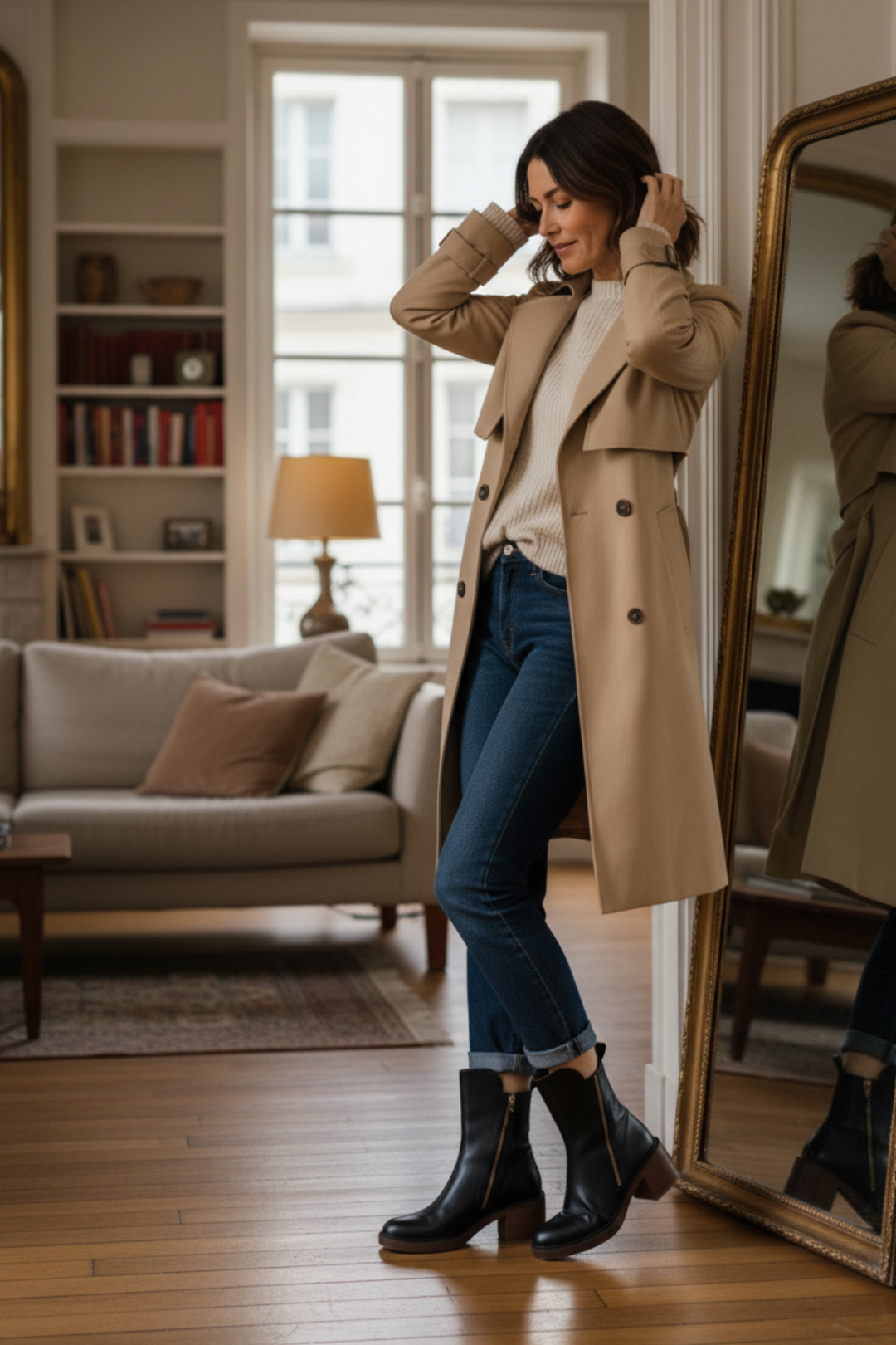 FREYA | BLACK LEATHER BOOTS WITH COMFORTABLE HEEL