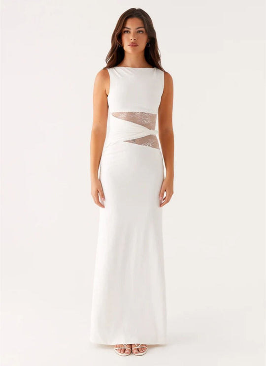 LAYLA | FIGURE-HUGGING MAXI DRESS WITH SUBTLE CUTOUTS AND LACING