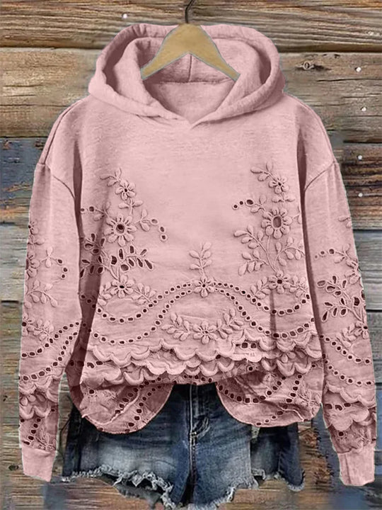 LILY | HOODIE WITH FLORAL EMBROIDERY