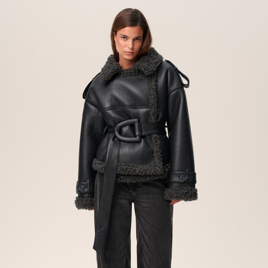 STELLA | BELTED SHEARLING COAT