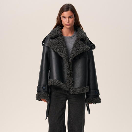 STELLA | BELTED SHEARLING COAT