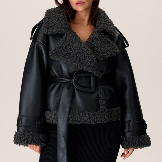 STELLA | BELTED SHEARLING COAT