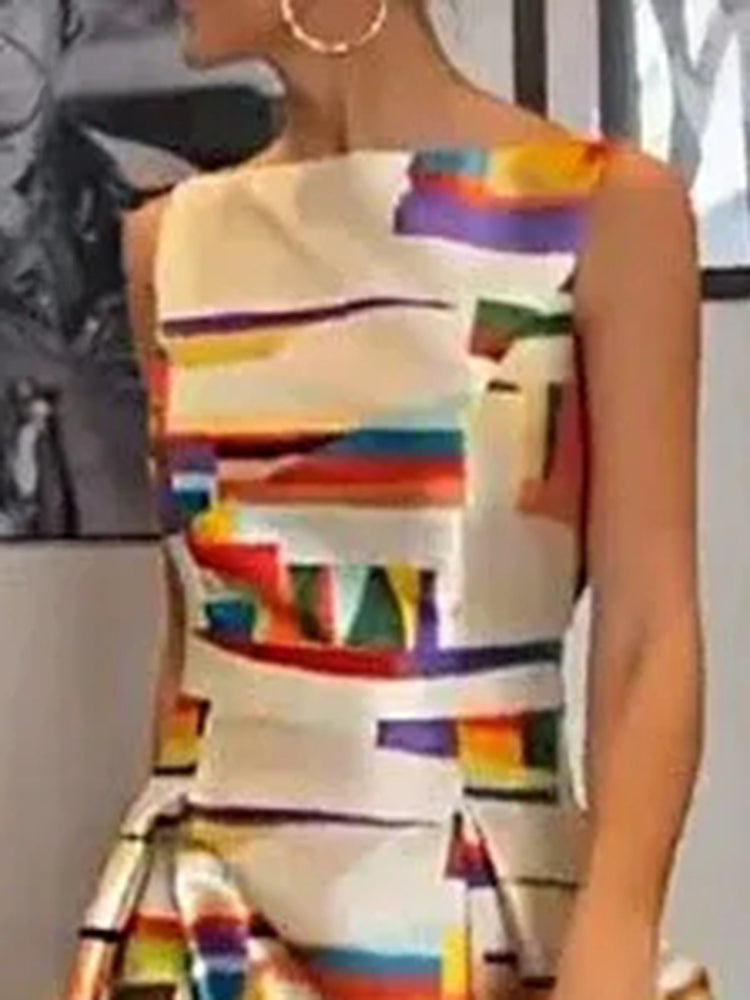 ISABEAU | GEOMETRIC MAXI DRESS