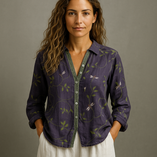 EMILY | VINTAGE LEAF PRINT BLOUSE