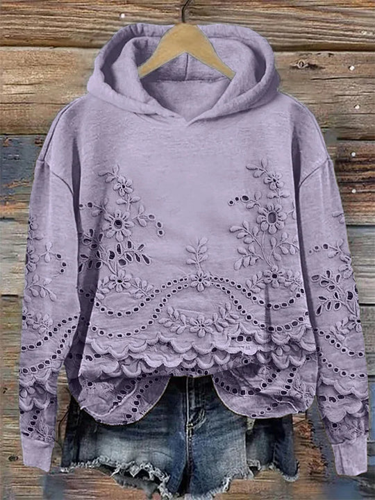LILY | HOODIE WITH FLORAL EMBROIDERY