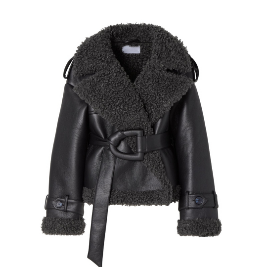 STELLA | BELTED SHEARLING COAT