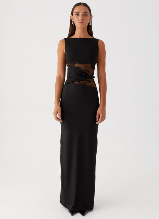 LAYLA | FIGURE-HUGGING MAXI DRESS WITH SUBTLE CUTOUTS AND LACING