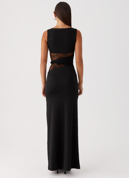 LAYLA | FIGURE-HUGGING MAXI DRESS WITH SUBTLE CUTOUTS AND LACING