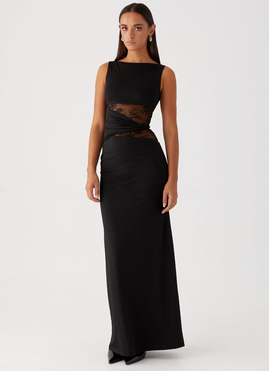 LAYLA | FIGURE-HUGGING MAXI DRESS WITH SUBTLE CUTOUTS AND LACING