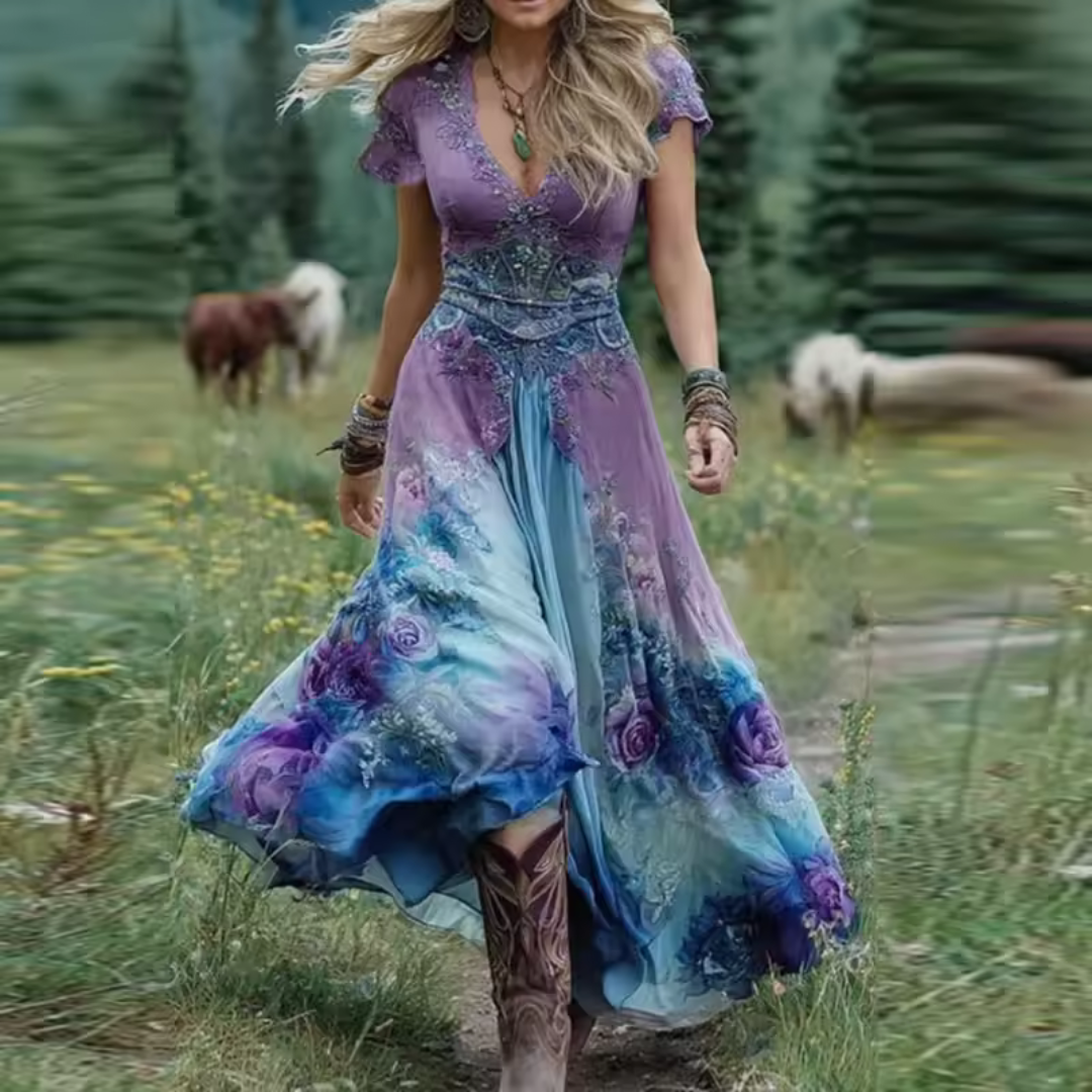 SKYLAR | TAILORED FLORAL FLOWY DRESS