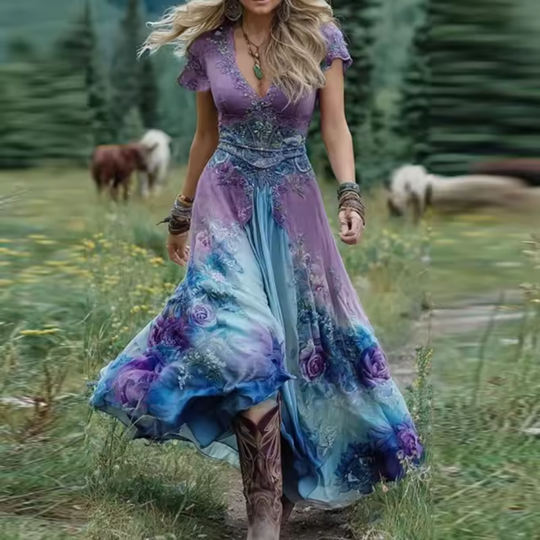SKYLAR | TAILORED FLORAL FLOWY DRESS
