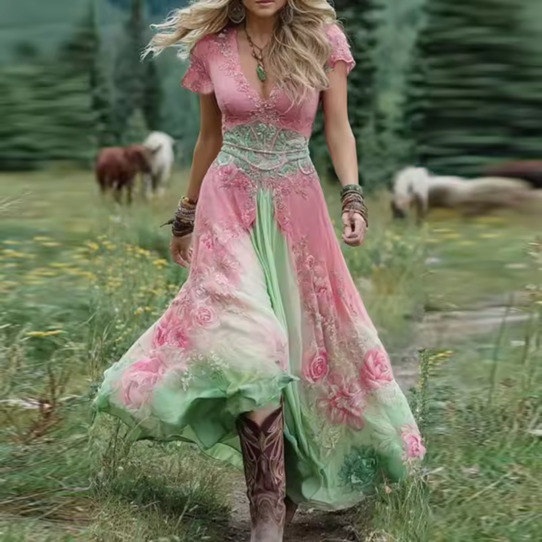 SKYLAR | TAILORED FLORAL FLOWY DRESS