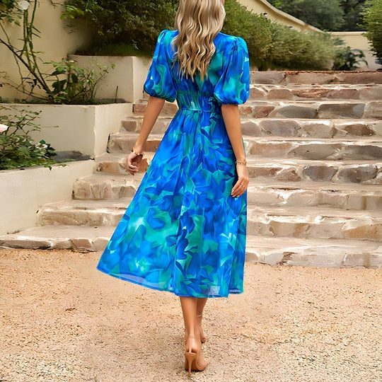 VIOLETTA | CASUAL V-NECK PRINTED DRESS