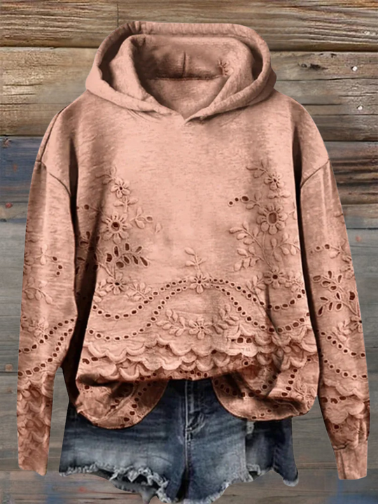 LILY | HOODIE WITH FLORAL EMBROIDERY