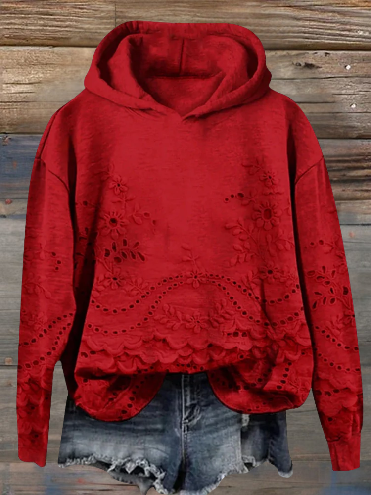 LILY | HOODIE WITH FLORAL EMBROIDERY
