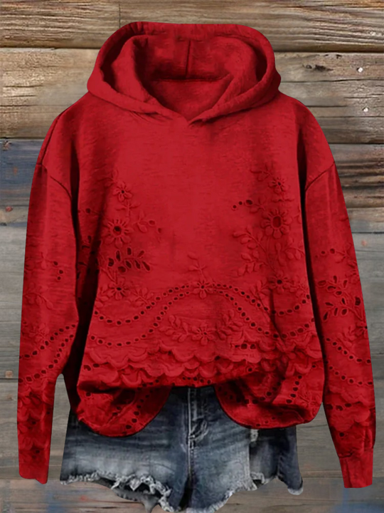 LILY | HOODIE WITH FLORAL EMBROIDERY