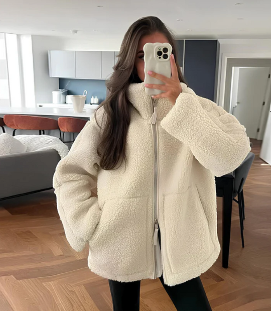 Sarah | Teddy Coat with Zipper
