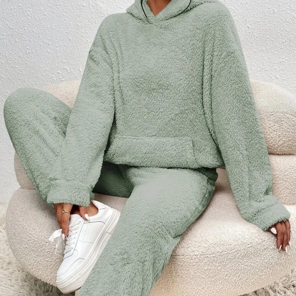 RUBY | ULTRA-COMFORTABLE TEDDY LOUNGE SET WITH HOOD