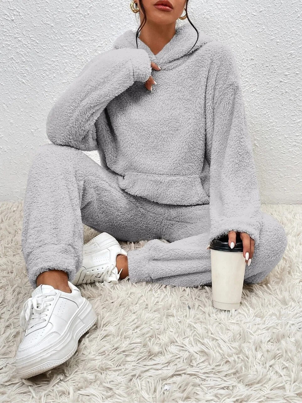 RUBY | ULTRA-COMFORTABLE TEDDY LOUNGE SET WITH HOOD