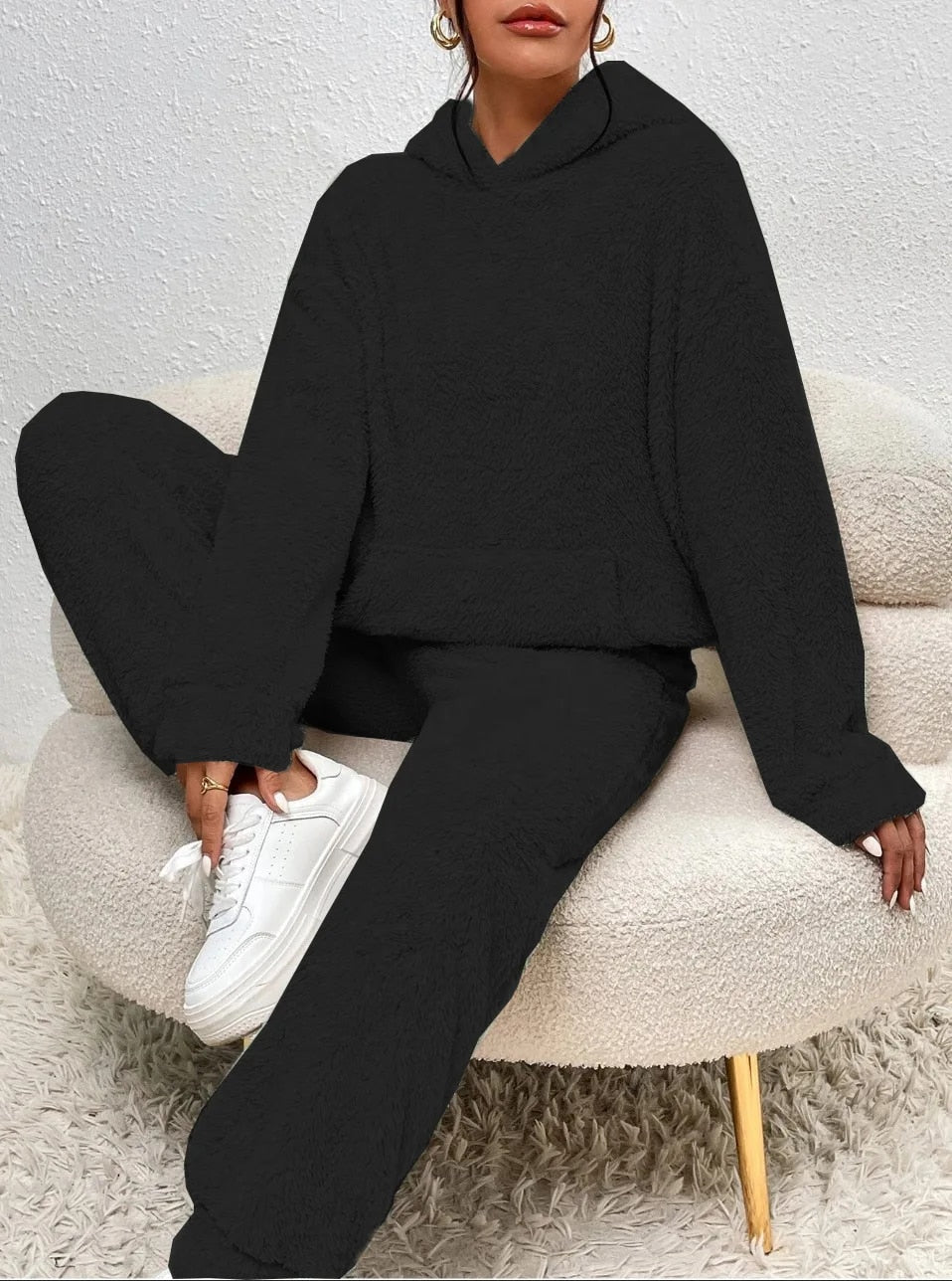 RUBY | ULTRA-COMFORTABLE TEDDY LOUNGE SET WITH HOOD