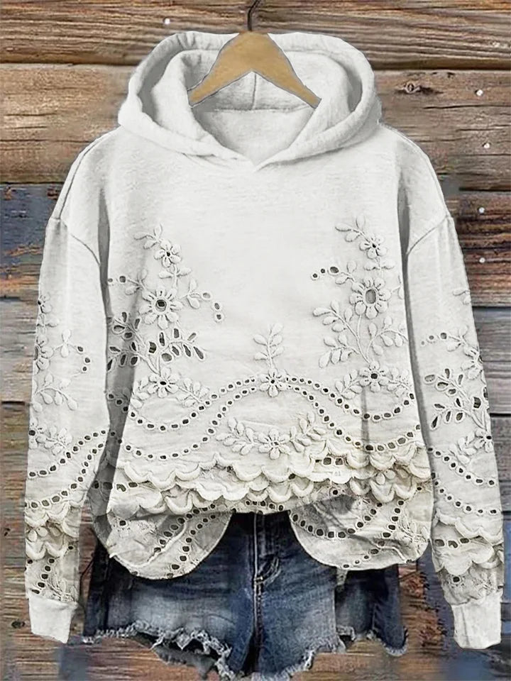 LILY | HOODIE WITH FLORAL EMBROIDERY