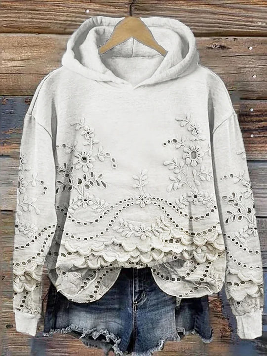 LILY | HOODIE WITH FLORAL EMBROIDERY