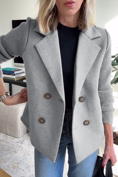 OLIVIA | ELEGANT JACKET WITH KNITTED SLEEVES
