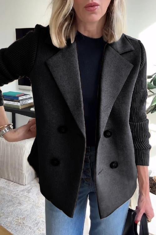OLIVIA | ELEGANT JACKET WITH KNITTED SLEEVES