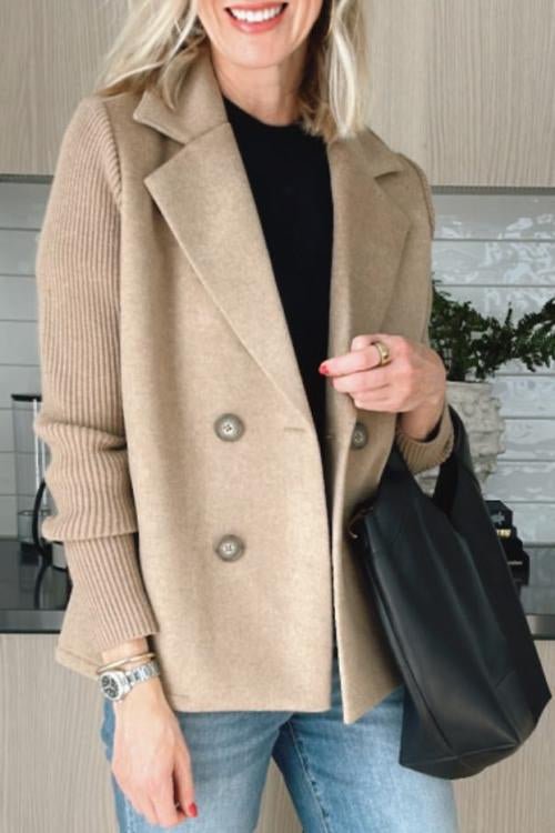 OLIVIA | ELEGANT JACKET WITH KNITTED SLEEVES
